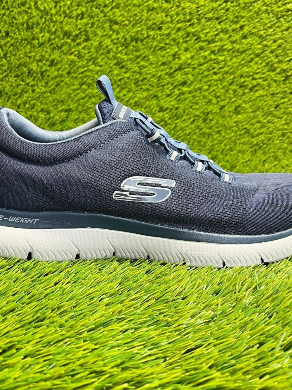 Skechers Summits Louvin‎ Mens Size 13 Blue White Walking Running Shoes Sneakers